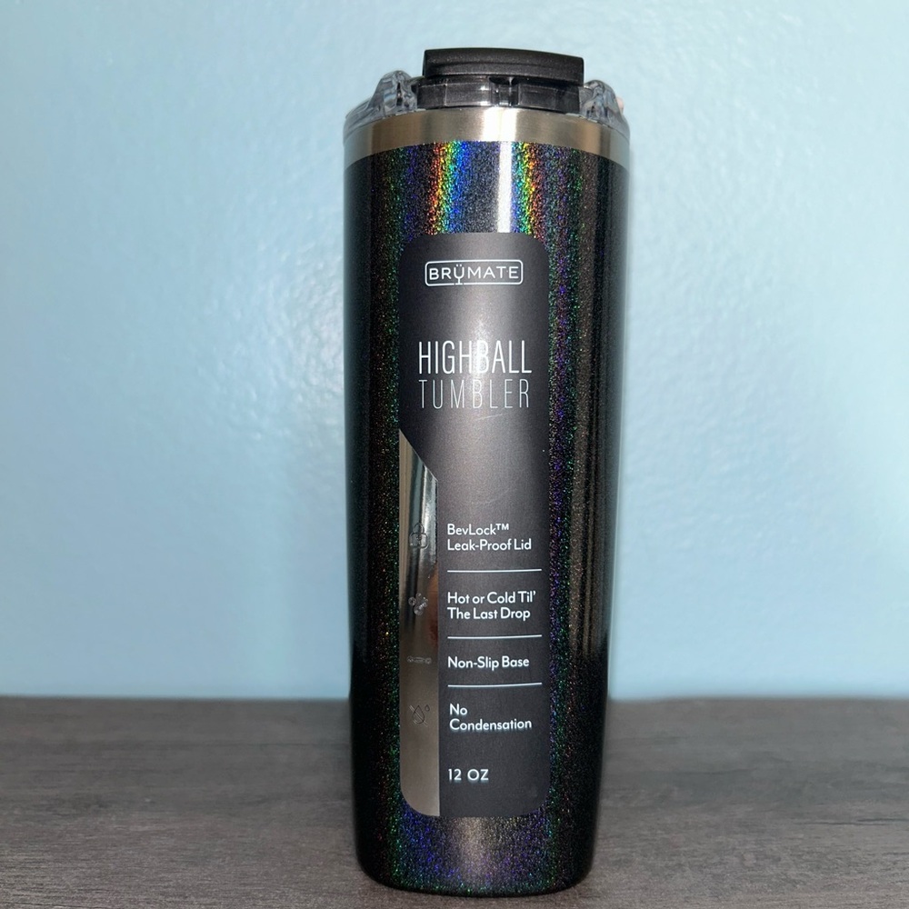 NWT brumate glitter charcoal highball